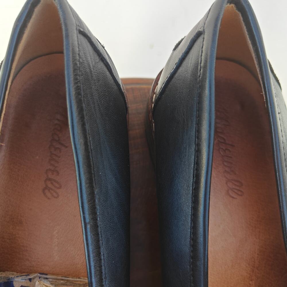 Madewell Black Leather Lug Sole Penny Loafers Size 9 - Picture 5 of 7